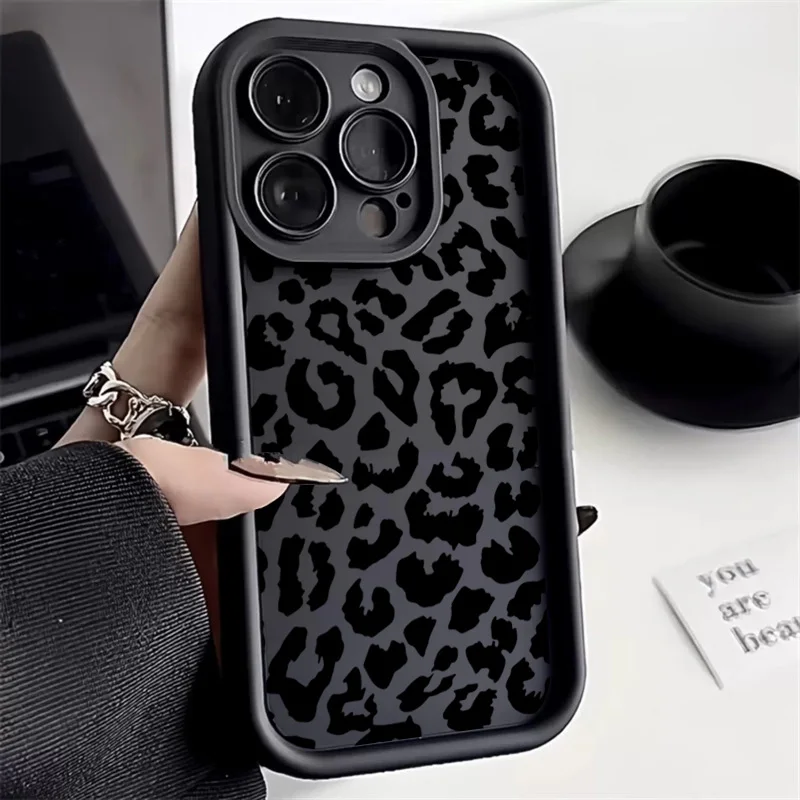 Phone Cases Rhode - Schwarze Leopardenmuster-Silikonhülle für Samsung Galaxy S26