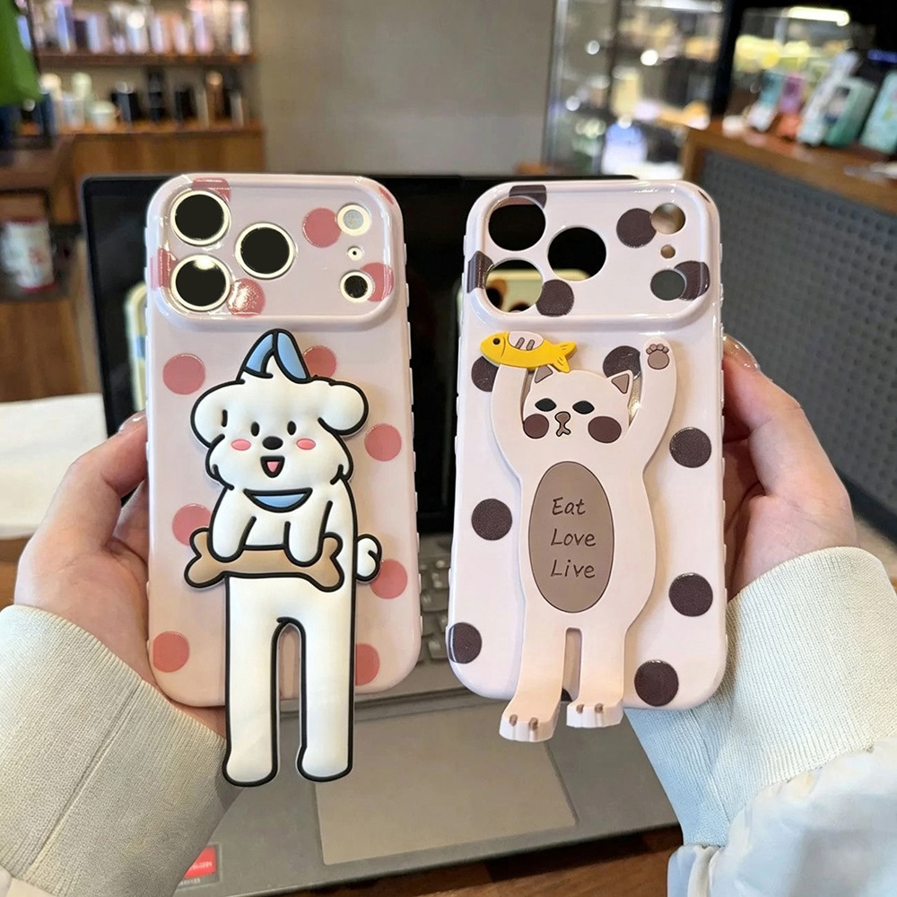 Phone Cases With Stand - Niedliche Polka-Dot-Handyhülle für Samsung A57 A37