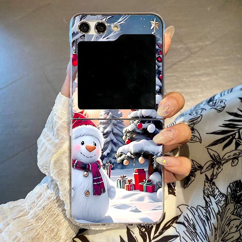 Phone Cases Clear - Weihnachts-Schneemann-Elch-Handyhülle für Samsung Galaxy Z Flip