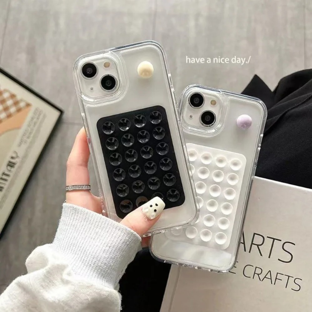 Phone Cases With Stand - Silikon-Saugnapf-Handyhalterung Multifunktionale Saugnapf-Wandhalterung Quadratische Rutschfeste Einseitige