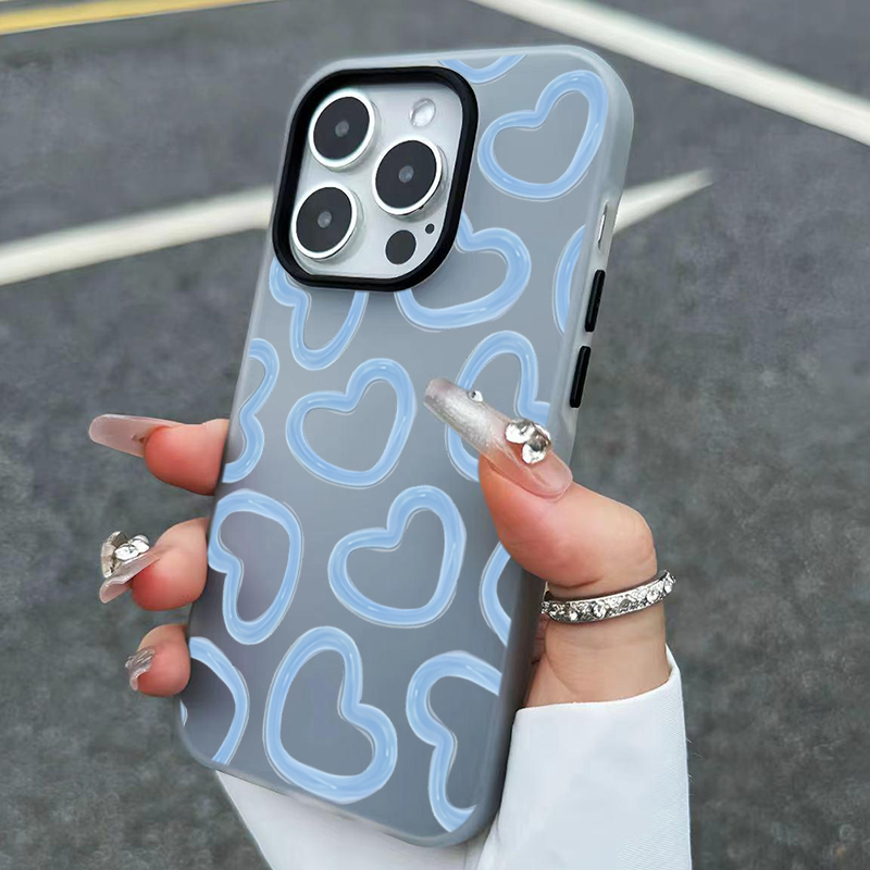 Phone Cases Cute Iphone 14 - Niedliche Handyhülle mit Ölgemälde-Herzmuster für iPhone