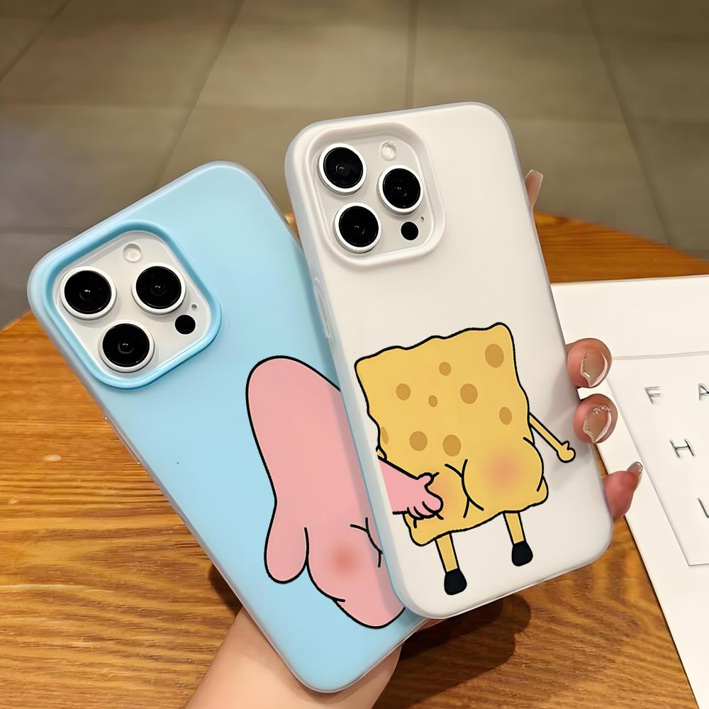 Phone Cases Cute Iphone 14 - Niedliche S-SpongeBobs Paar-Handyhülle aus Silikon für