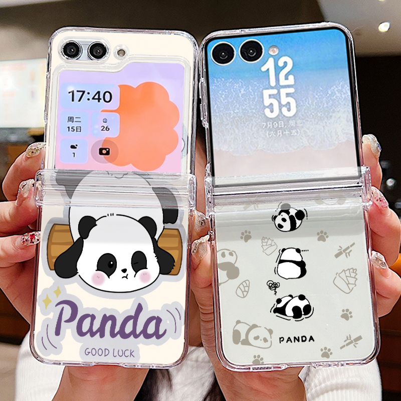 Phone Cases Z Flip 6 - Cartoon Panda Bedruckte Handyhülle für Samsung