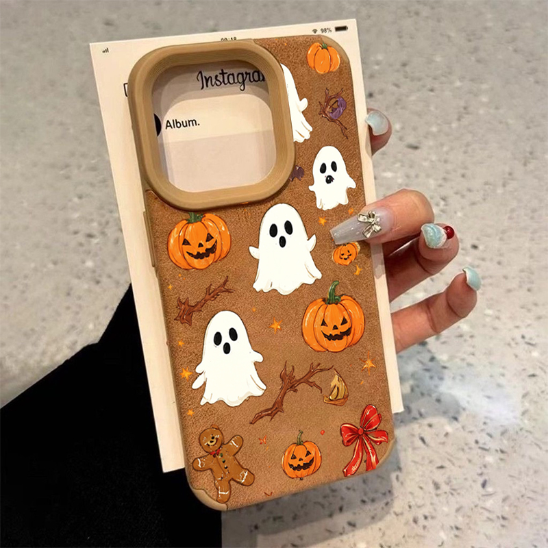 Phone Cases Cute Iphone 14 - Halloween Niedliche Kürbis-Geister-Handyhülle für iPhone 17