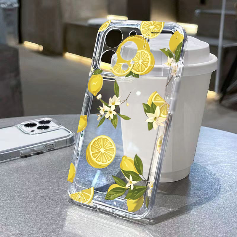 Phone Cases Clear - Sommer Obst Zitrone Blume Klar Telefon