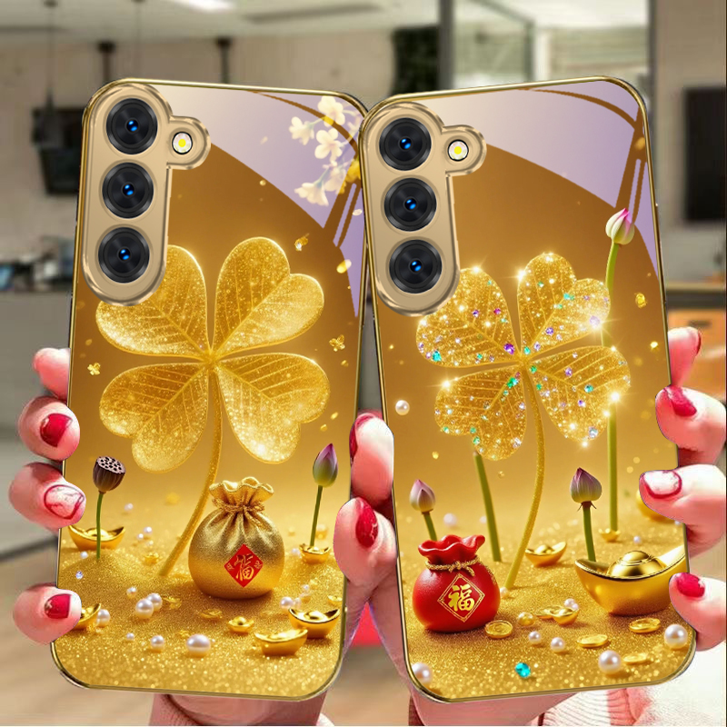 Riesiger goldener Kleeblatt-Ha – Phone Cases Samsung S25 Fe Bewertung und Preis