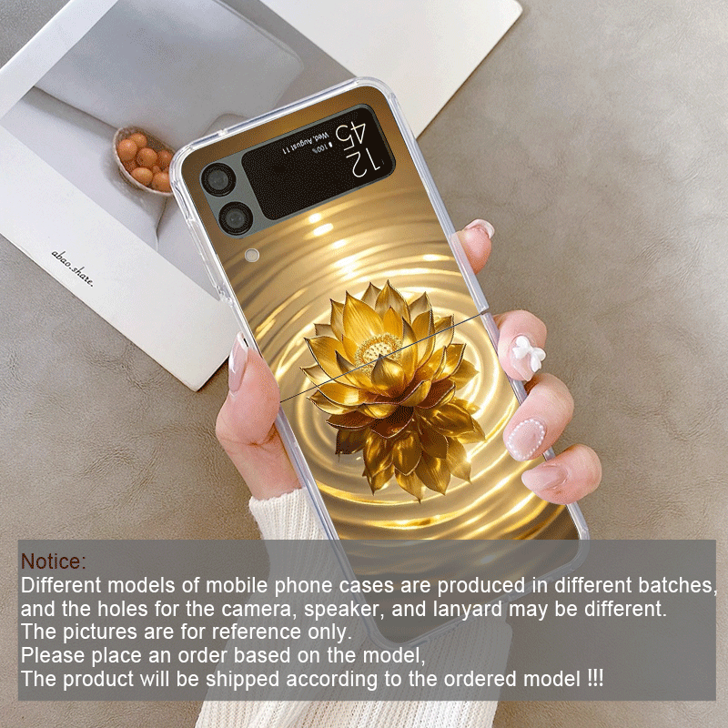 Kreative goldene Lotusblumenmu – Phone Cases Z Flip 6 Bewertung und Preis