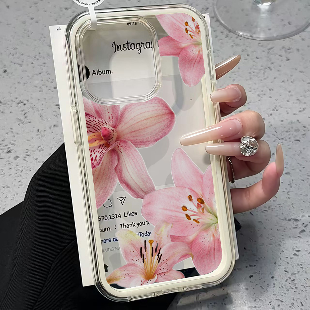 Rosa Lilien-Blumen Transparent – Phone Cases Clear Bewertung und Preis