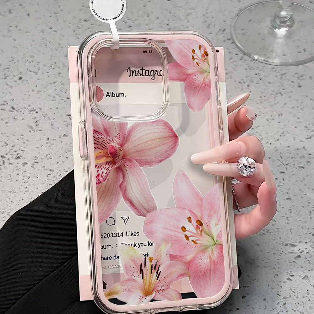 Rosa Lilien-Blumen Transparent – Phone Cases Clear Bewertung und Preis