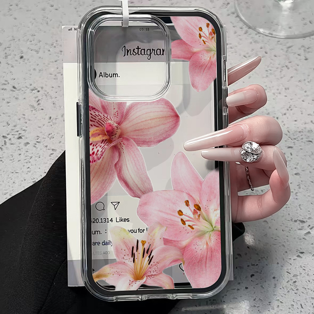 Rosa Lilien-Blumen Transparent – Phone Cases Clear Bewertung und Preis