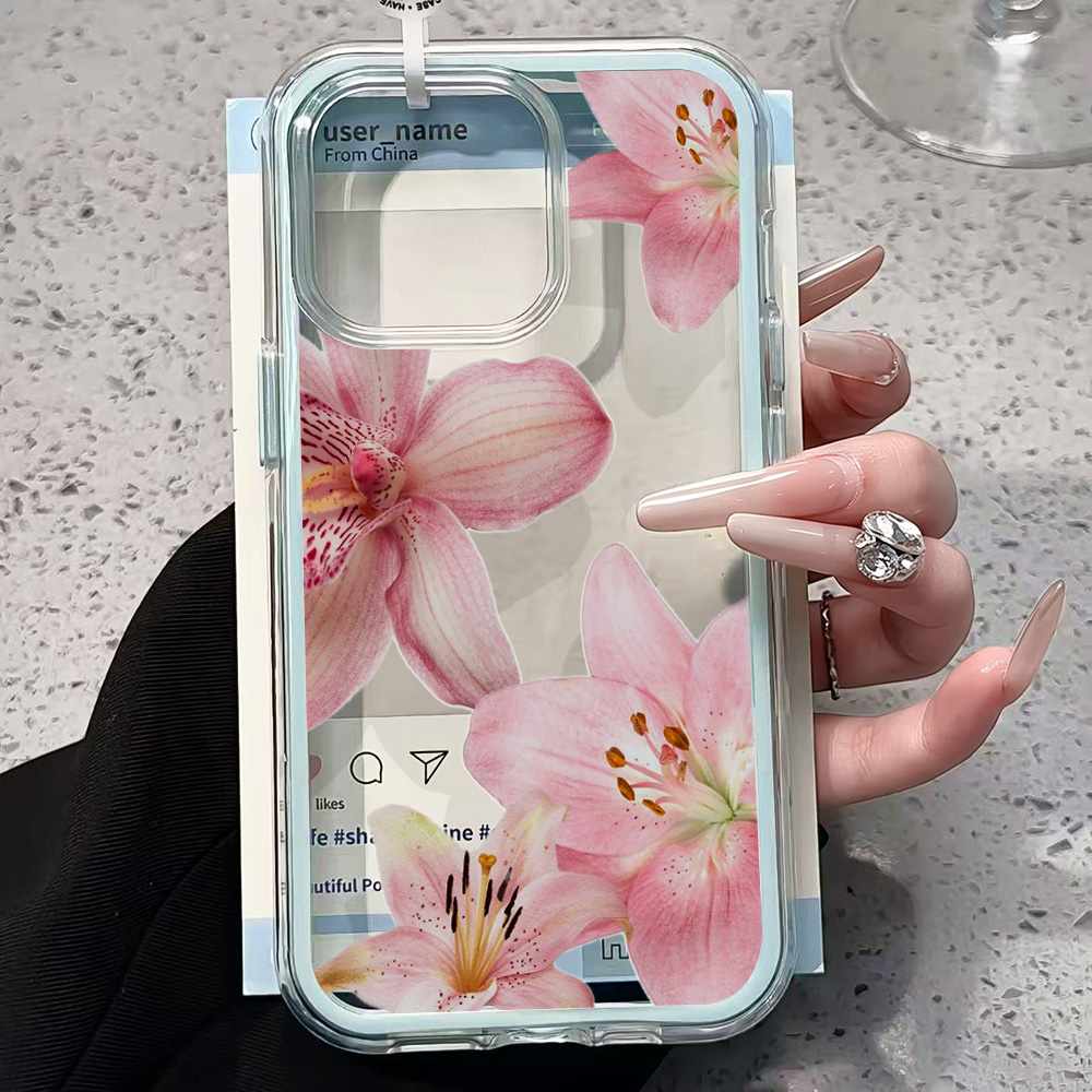 Rosa Lilien-Blumen Transparent – Phone Cases Clear Bewertung und Preis